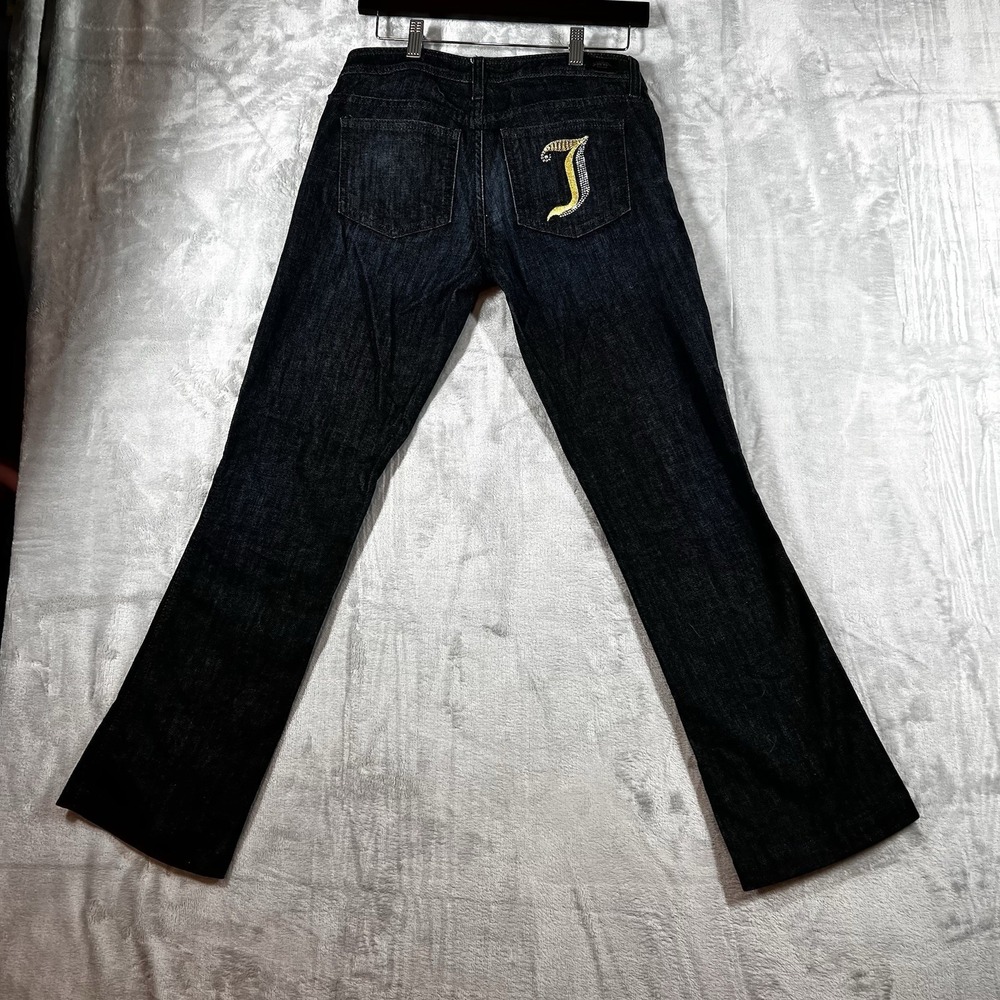 Juicy Couture Flare Jeans Womens 27 Dark Wash Low Rise Stretch Retro Y2K USA - Picture 9 of 11